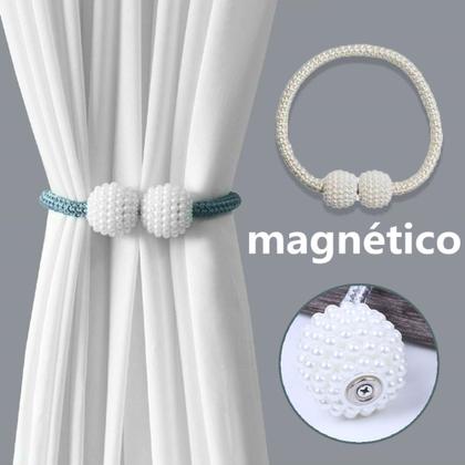 Imagem de Cinto Prendedor Para Cortina Magnético Com Pérolas 2 Peças