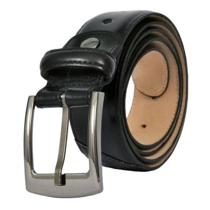 Imagem de Cinto Preto Masculino Social Com Fivela De Metal