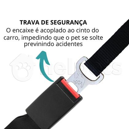 Imagem de Cinto Segurança Pet Coleira Universal Porte Cachorro Gato