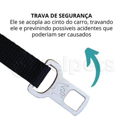 Imagem de Cinto Segurança Pet Coleira Universal Porte Cachorro Gato