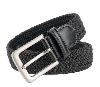 Imagem de Cinto Trançado Elástico Fivela De Metal Costura Reforçada