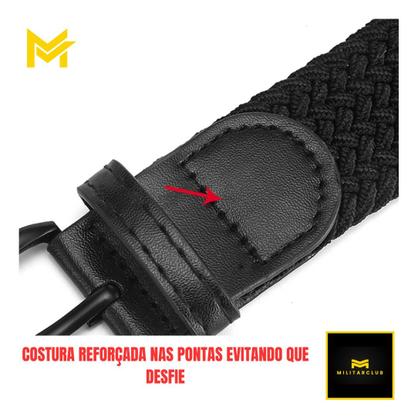 Imagem de Cinto Trançado Elastico Fivela De Metal Costura Reforçada