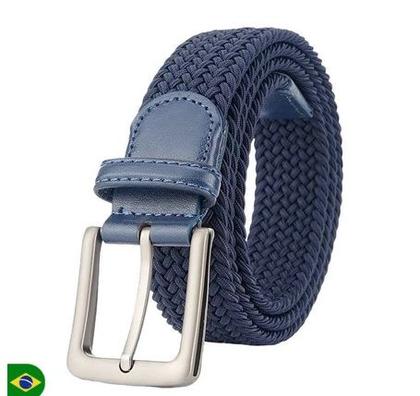 Imagem de Cinto Trançado Elastico Fivela De Metal Costura Reforçada