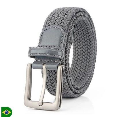 Imagem de Cinto Trançado Elastico Fivela De Metal Costura Reforçada
