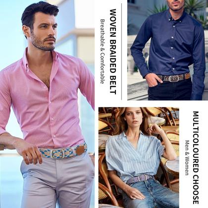 Imagem de Cinto trançado XZQTIVE para homens e mulheres, tecido multicolorido
