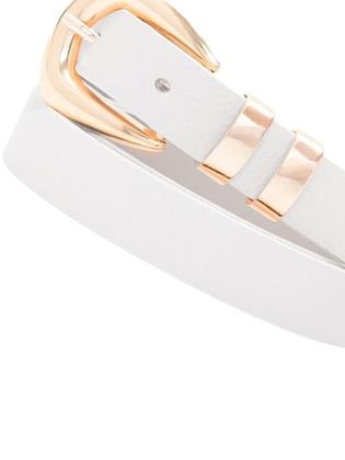 Imagem de Cinto Via Lessa York Passantes Duplos em Couro Branco