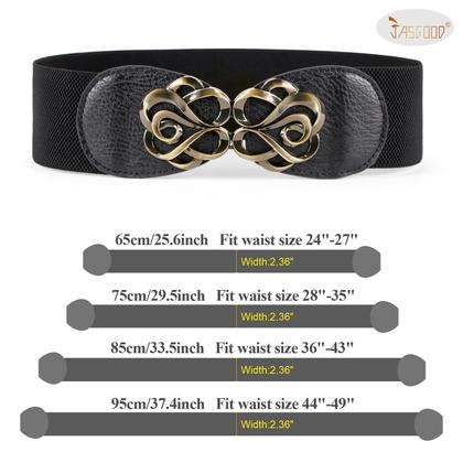 Imagem de Cintos de cintura femininos JASGOOD, elásticos, largos, pacote com 4
