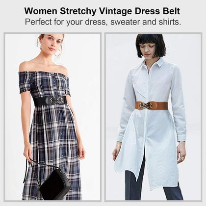 Imagem de Cintos de cintura femininos JASGOOD, elásticos, largos, pacote com 4