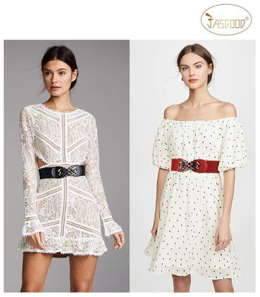 Imagem de Cintos de cintura femininos JASGOOD, elásticos, largos, pacote com 4