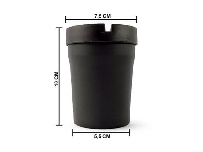 Imagem de Cinzeiro Automotivo Portátil Para Carro Tipo Copo Butt Bucket Preto Sem Fumaça Fácil Limpeza Automotivo