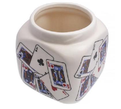 Imagem de Cinzeiro Ceramica Com Tampa E Reservatório Baralho