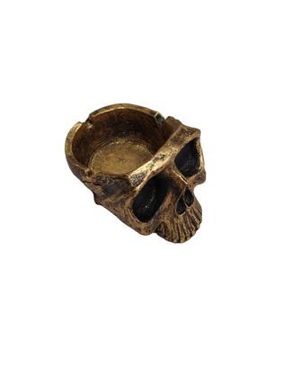 Imagem de Cinzeiro Cranio Caveira De Resina Cor Dourado