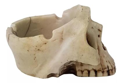 Imagem de Cinzeiro Crânio Caveira Resina Esqueleto Decorativo Porta Cinzas