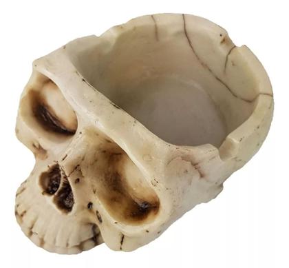 Imagem de Cinzeiro Crânio Caveira Resina Esqueleto Decorativo Porta Cinzas