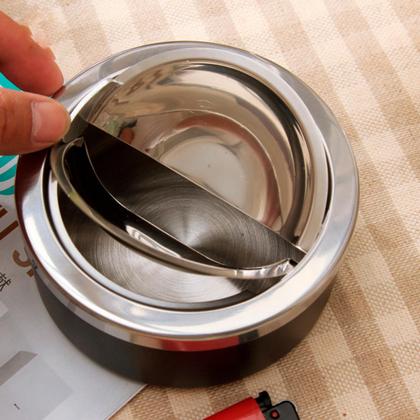 Imagem de Cinzeiro De Inox Anti-cheiro Anti-vento Sem Fumaça Com Tampa