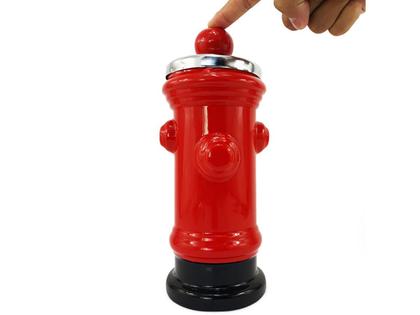 Imagem de Cinzeiro Decorativo Modelo Hidrante Americano Com Tampa Giratória Vermelho 28cm