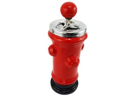 Imagem de Cinzeiro Decorativo Modelo Hidrante Americano Com Tampa Giratória Vermelho 28cm