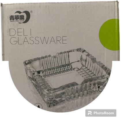 Imagem de Cinzeiro Formato Quadrado De Vidro Detalhado Deli Glassware