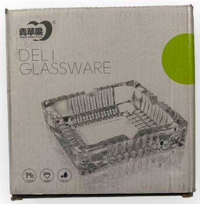 Imagem de Cinzeiro Formato Quadrado De Vidro Detalhado Deli Glassware