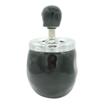 Imagem de Cinzeiro Mesa Giratório Caveira Preta Em Cerâmica