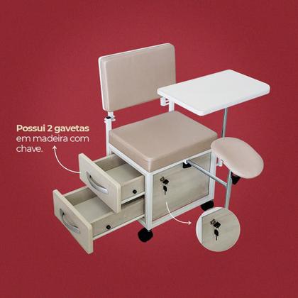 Imagem de Cirandinha Manicure Pedicure Evolux Rosê Com Gaveta Avelã