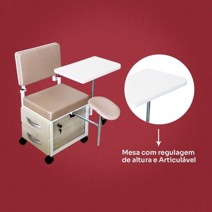 Imagem de Cirandinha Manicure Pedicure Evolux Rosê Com Gaveta Avelã