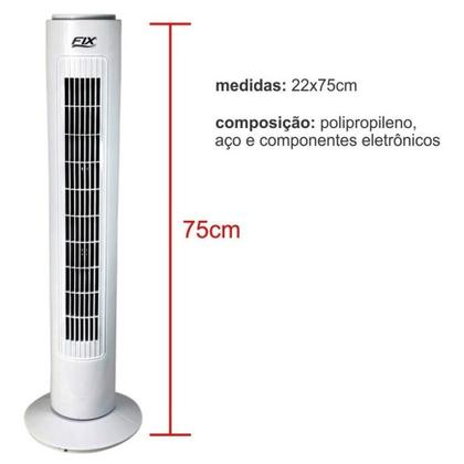 Imagem de Circulador de Ar Coluna com 3 Velocidades e Silencioso -  Portátil e  Leve