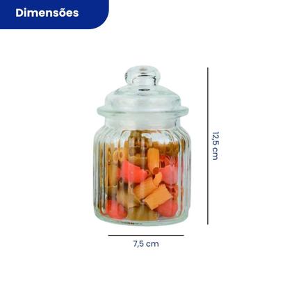 Imagem de Cj 03 pc potes vidro c/ tampa vidro casual 300ml