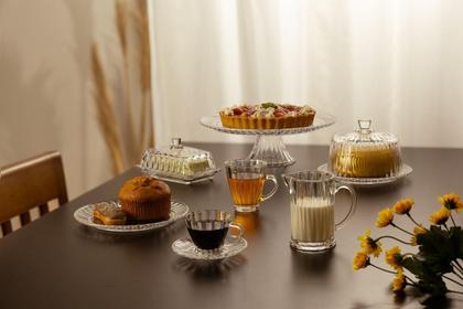 Imagem de Cj 2 xicaras cafe cristal de chumbo c/pires 90ml - lyor