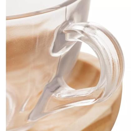 Imagem de Cj 2 Xicaras Com Pires Madeira 13467