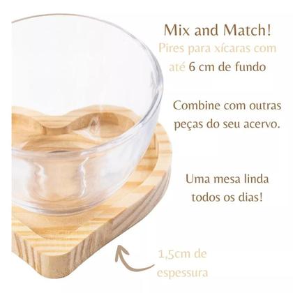 Imagem de Cj 2 Xicaras Com Pires Madeira 13467