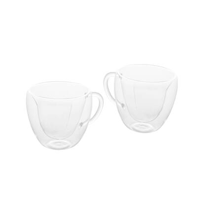Imagem de Cj 2 Xícaras P/ Chá Dupla Parede De Vidro Coração 230ml Lyor