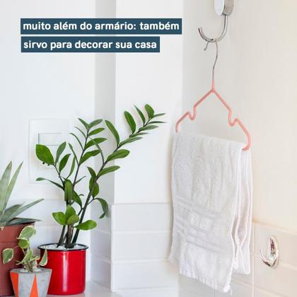 Imagem de Cj 3 cabides infantis metal e pvc mini finesse - oikos rosa