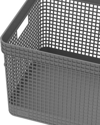 Imagem de Cj 3 Caixas Organizadoras Cestos Grid Closet Quarto Bebê