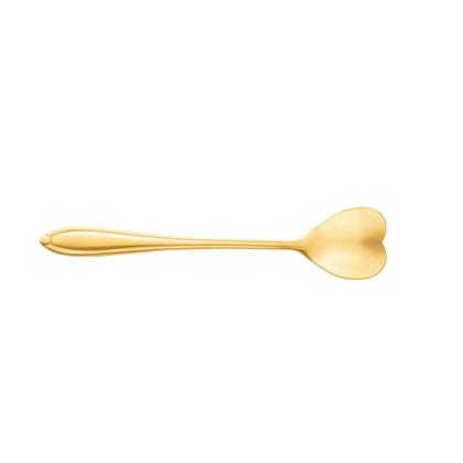 Imagem de Cj 4 Colheres Aço Inox p/ Cha Heart Dourado - Wolff
