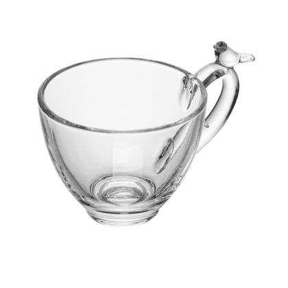 Imagem de Cj 4 xicaras de cafe de cristal ecologico com pires bird 80ml