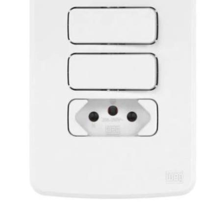 Imagem de Cj 4x2 2 Interrup Simples 1 Tom 2P+T 20A Branco Composé WEG