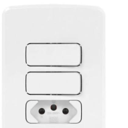 Imagem de Cj 4x2 2 Interrup Simples 1 Tom 2P+T 20A Branco Composé WEG