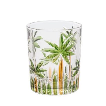Imagem de CJ 6 Copos Baixos Cristal Palm Tree Hand Paint 340ml - Wolff