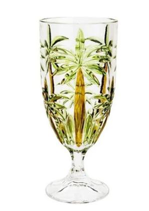 Imagem de Cj 6 Tacas Cristal Palmeira Palm Tree Handpaint 450ml