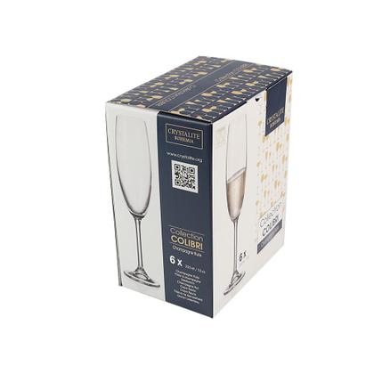 Imagem de Cj 6 Taças de Cristal P/Champagne Colibri 220ml Bohemia