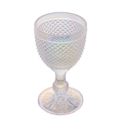 Imagem de Cj 6 Taças de Vidro P/Àgua Bico De Jaca Rainbow Metalizada 300Ml