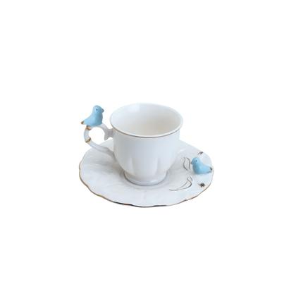 Imagem de CJ 6 XICARAS CAFE PORCELANA BIRDS ROUND PLATE 100ml