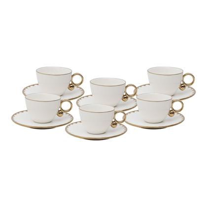 Imagem de Cj 6 Xícaras Para Chá Porcelana c/ Pires Egg 200ml Wolff