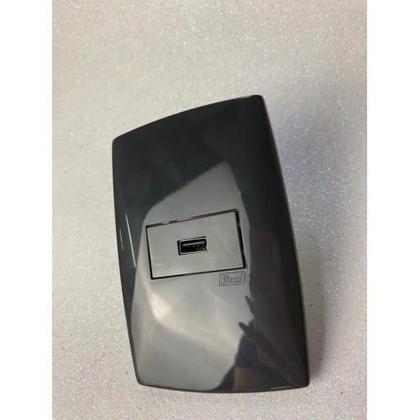 Imagem de Cj Entrada Usb 2A Horizontal 4X2 - Blux Home Grafite