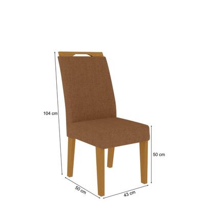 Imagem de Cj Evora 120x90 Tp MDF/Vidro c/4 Cad Marrom/Nature/Off White