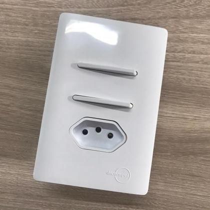 Imagem de Cj Int. 2 Simples+Tomada 20A 4X2 Novara Branco Total