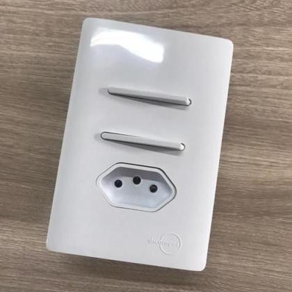 Imagem de Cj Int. 2 Simples+Tomada 20A 4X2 Novara Branco Total