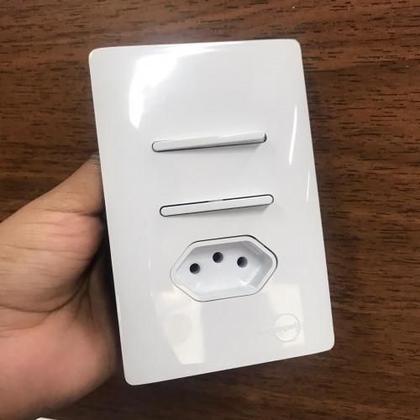 Imagem de Cj Int. 2 Simples+Tomada 20A 4X2 Novara Branco Total