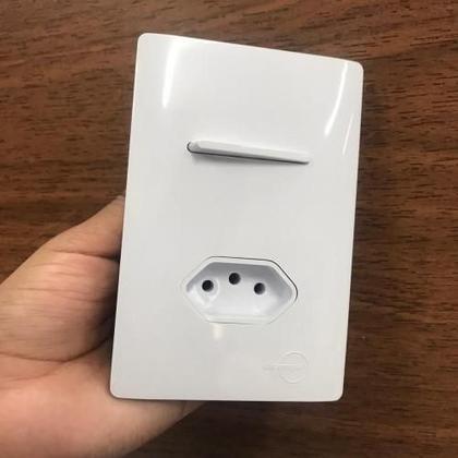 Imagem de Cj Int. Paralelo + Tomada 10A 4X2 - Novara Branco Total